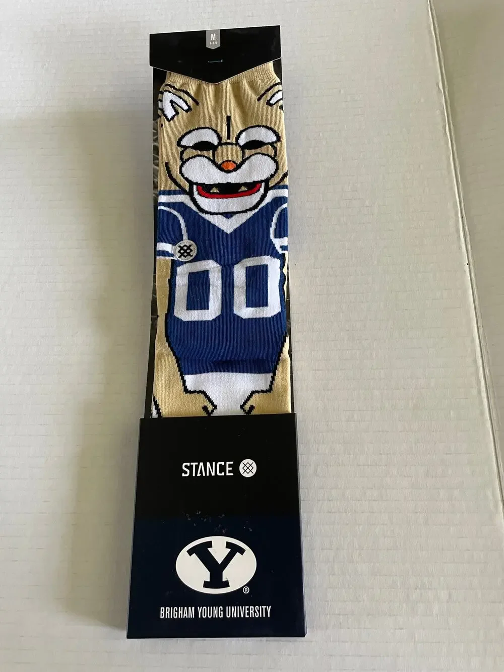 Stance BYU Cosmo Brigham Young University Mascot Crew Socks Navy M NEW